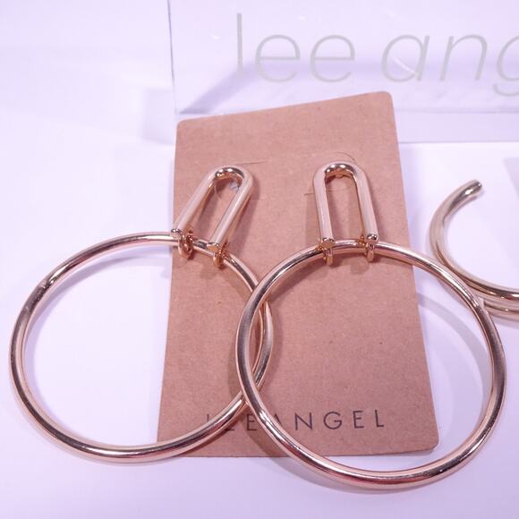 Lee Angel Women's Mixed Hoop Chunky Earrings Set of 2 Pair NWT 98 Ea - Picture 3 of 4